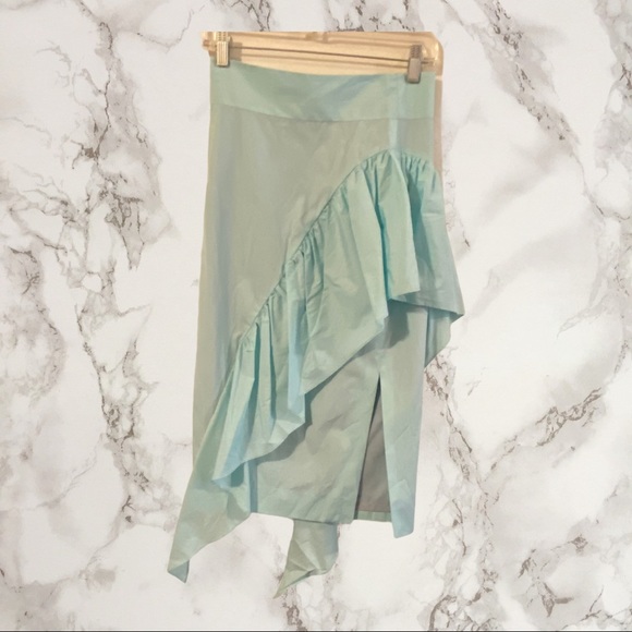 Milly Cascade side ruffle tie midi skirt - Picture 2 of 7